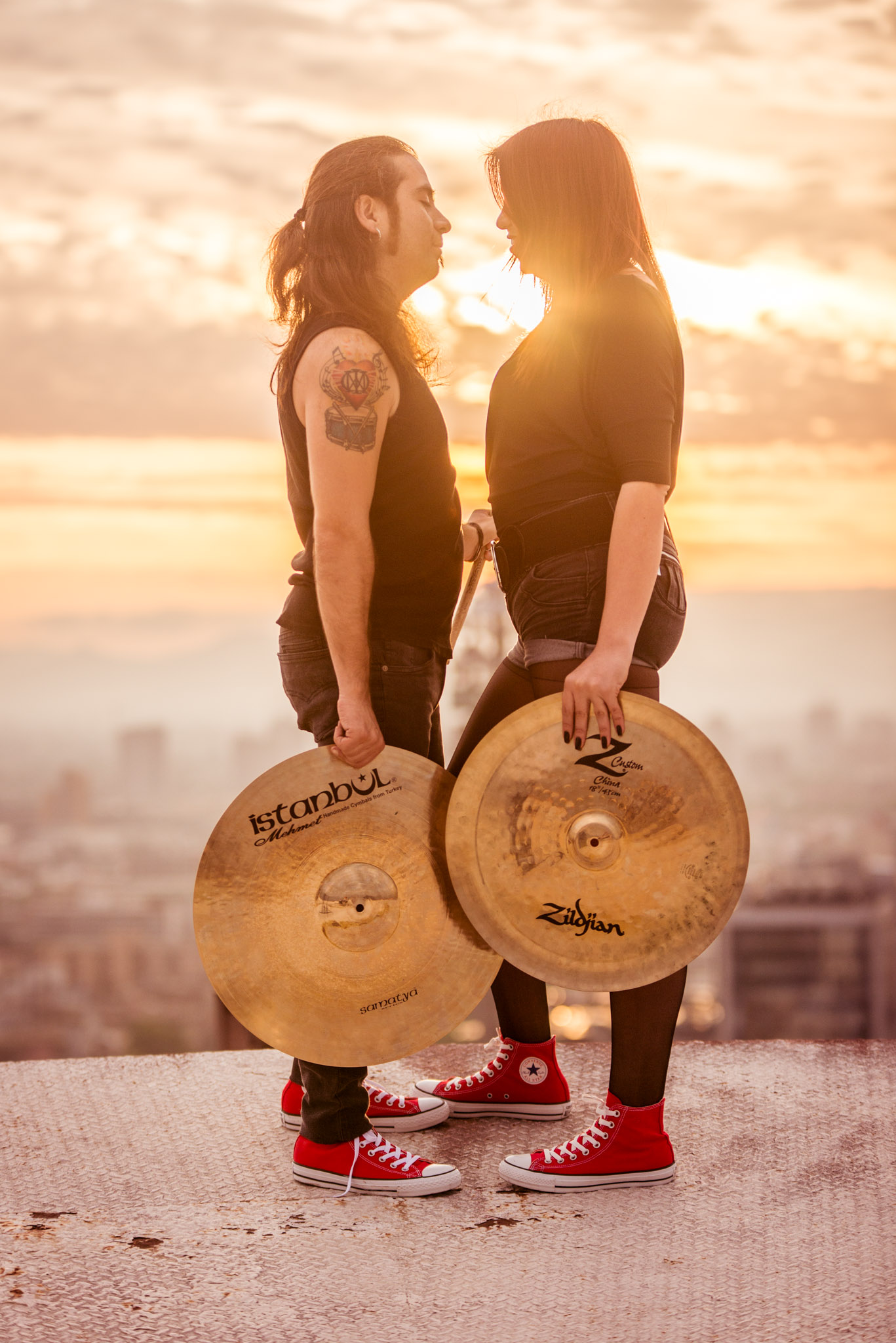 sesion pre boda-helipuerto santiago-sesion atardecer-sesion bateristas-pre boda santiago