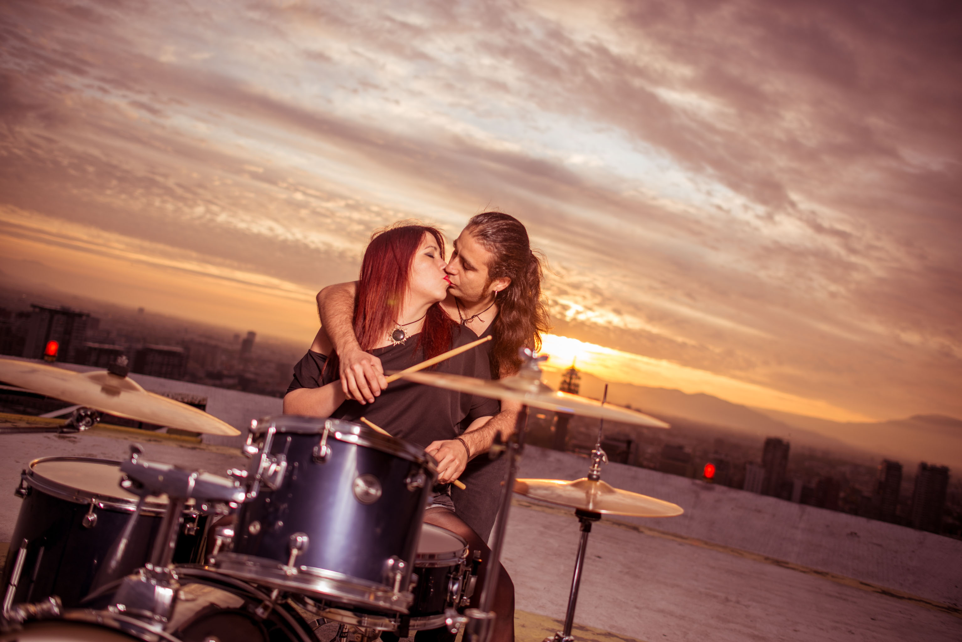 sesion pre boda-helipuerto santiago-sesion atardecer-sesion bateristas-pre boda santiago