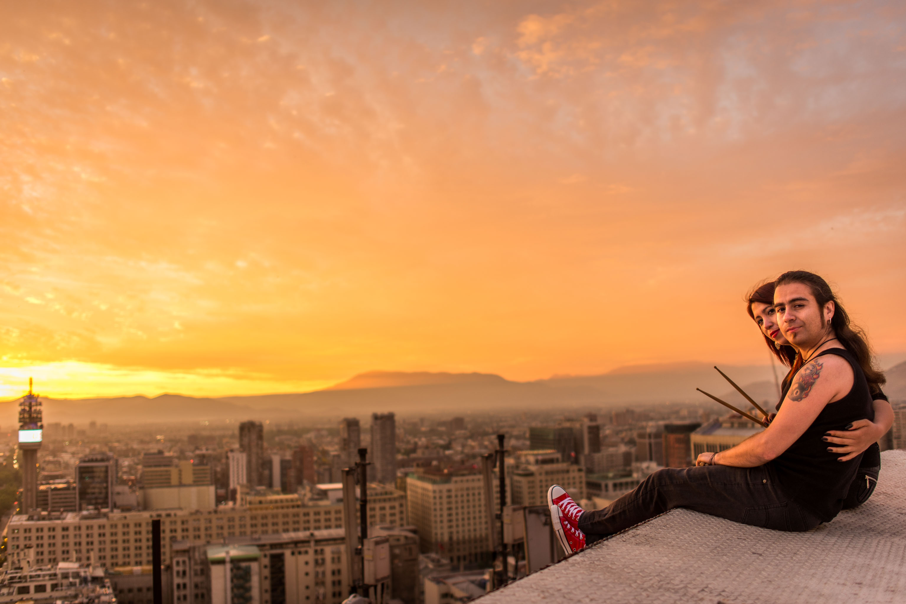 sesion pre boda-helipuerto santiago-sesion atardecer-sesion bateristas-pre boda santiago