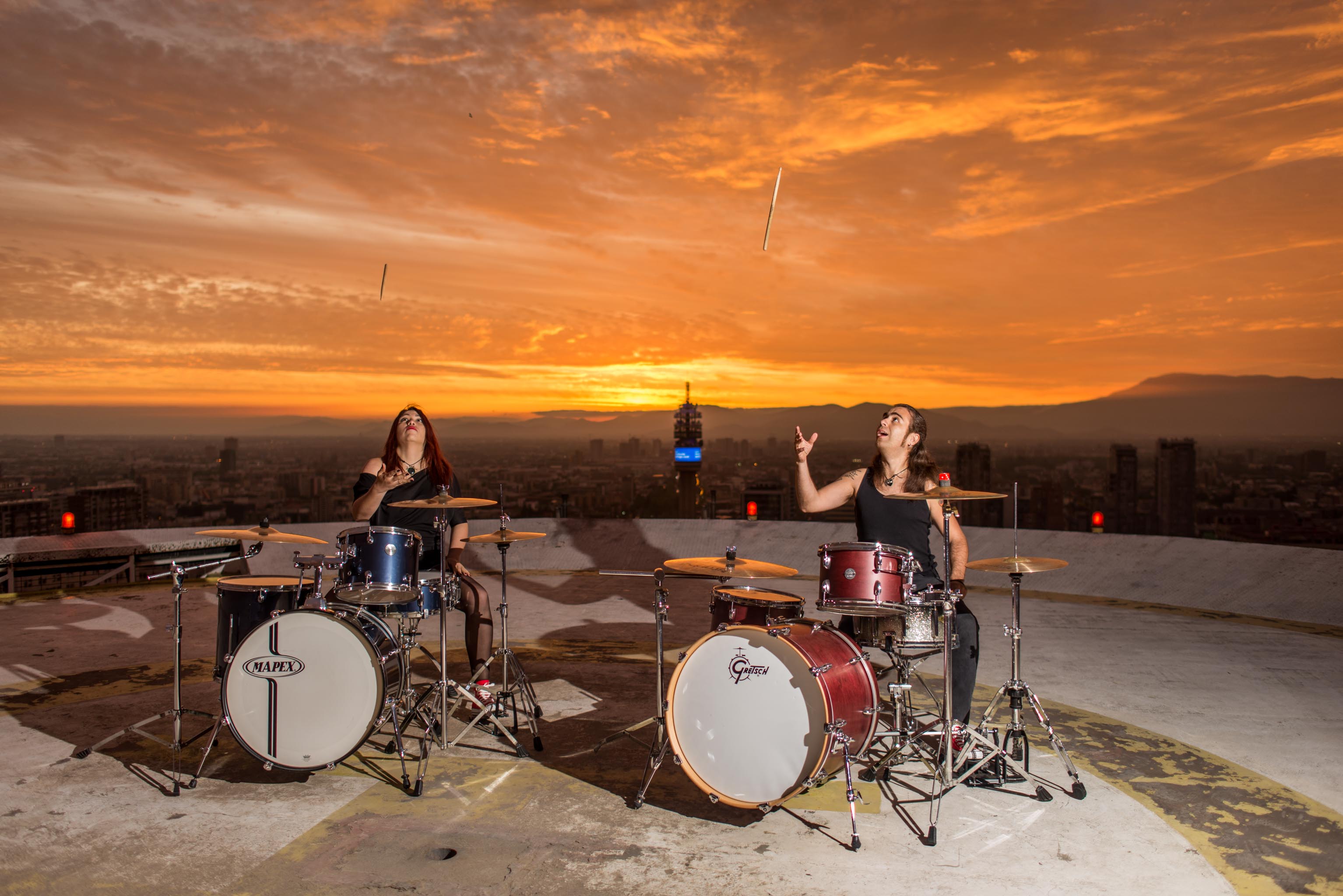 sesion pre boda-helipuerto santiago-sesion atardecer-sesion bateristas-pre boda santiago