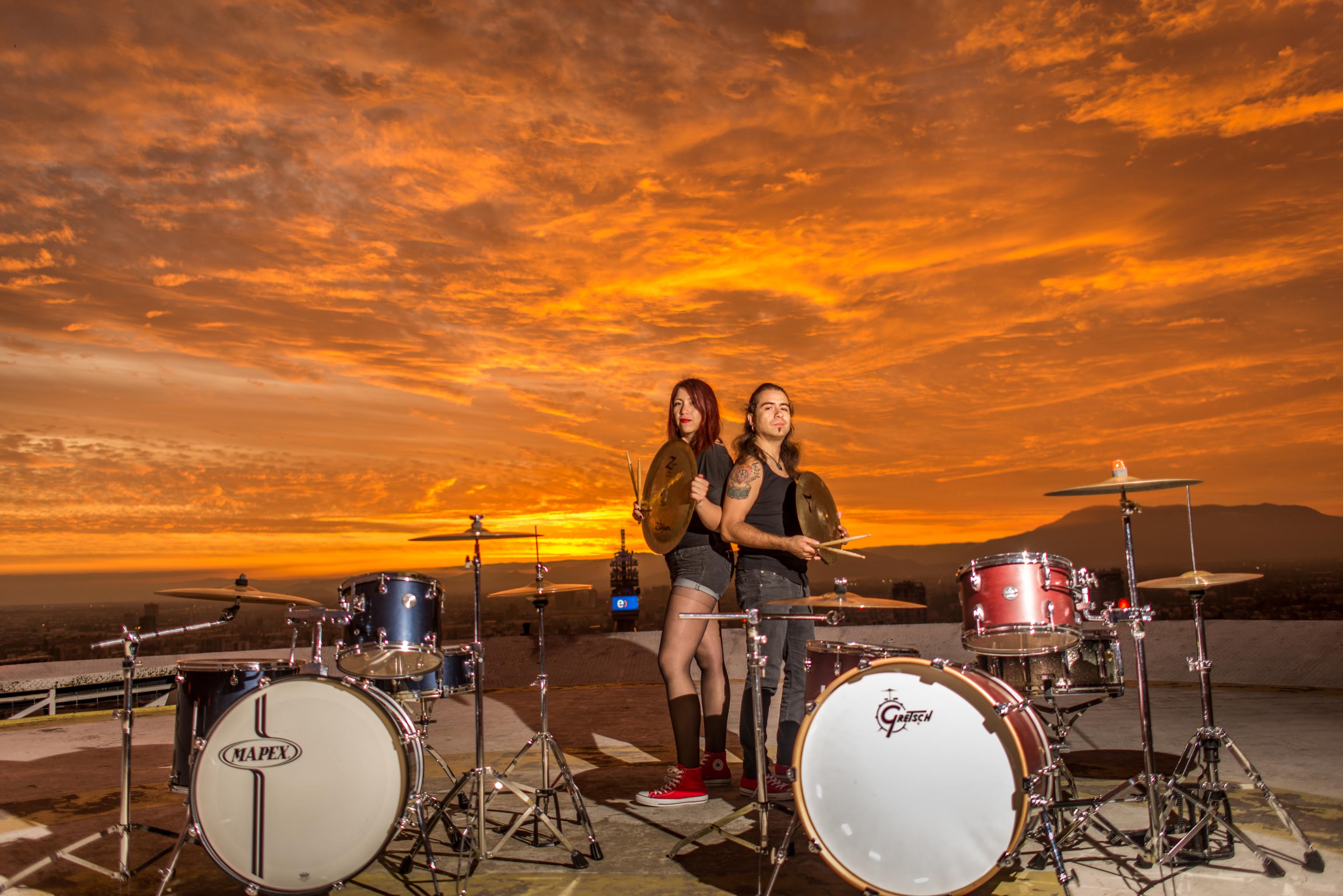 sesion pre boda-helipuerto santiago-sesion atardecer-sesion bateristas-pre boda santiago