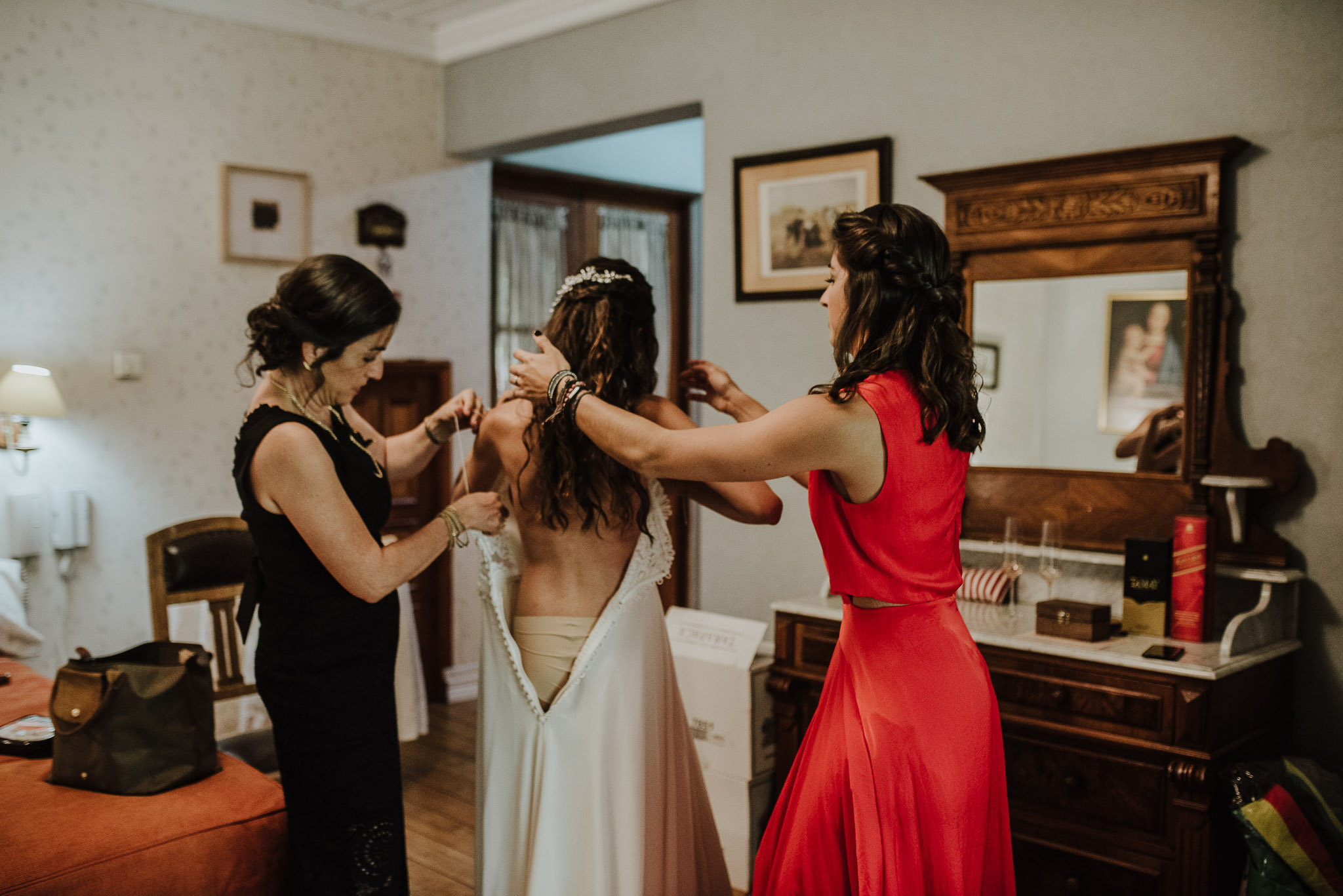 preparativos-novia-casa de campo fuller-vestido de novia